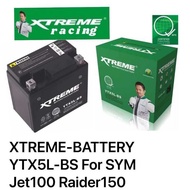 XTREME MOTORCYCLE BATTERY YTX5L-BS For SYM JET 100, RAIDER150