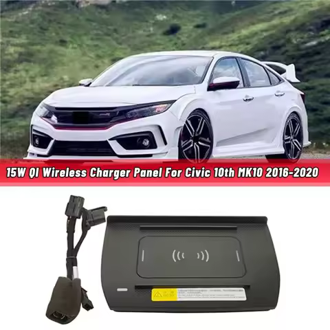 15W for Qi Wireless Charging Phone Charger Fast Charging Plate Panel Storage Box for Honda Civic 10T