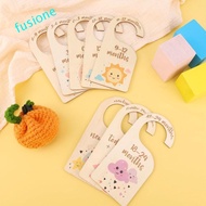 FUSIONEDGE 7/8Pcs Baby Closet Divider, Wood Label Assortment Infant Wardrobe Divider, Hanging Cartoo