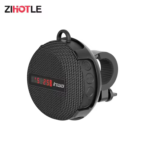 ZIHOTLE Bluetooth Speaker Digital Display Wireless Bicycle Outdoor Portable Waterproof Woofer Sound