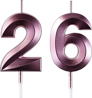 26 & 62 Birthday Candle, 26th & 62nd Cake Candles, Number 26 & 62 Birthday Candles for Cake Topper D