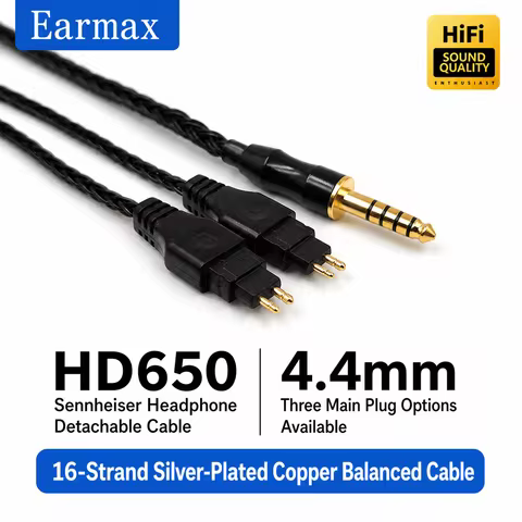 16 Strand Thickened OCC Silver-Plated Balanced Headphone Cable For Sennheiser HD650 HD660S2 HD600, 4