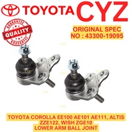 (1 PAIR) Lower Ball Joint TOYOTA COROLLA EE100 AE101 AE111, ALTIS ZZE122, WISH ZGE10 43300-19095