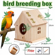 Wooden Bird Nest Box Breeding House for Lovebird Budgie Parrot Nesting Cage Breeding Box