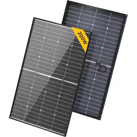 24V N-Type 16BB 200W Bifacial Solar Panel, 24V 200 Watt Solar Panel, for RV Camping Boat Marine Log 
