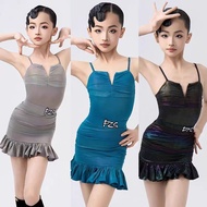 FZS Same Style 2026 Summer New Style Latin Dance Costume Girls Sling Small V-Neck Top Hip Skirt Trai