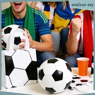[AmlesoMY] 24x Soccer Gift Bags  Bags For Sports Event Themed Black & White Soccer