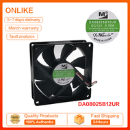 100% ใหม่ล่าสุดพัดลม8025 DA08025B12UR 12V 0.50A 80*80*25มม. 8ซม.
