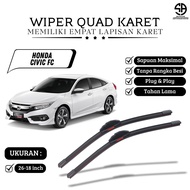 Civic FC Car Wiper Frameless Quad Blade 4 Quality Rubber 1 Set of 2 RightKiri