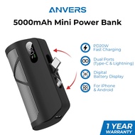Anvers Power Bank 5000mAh Fast Charging Mini Powerbank Capsule Portable Charger for iphone/Android