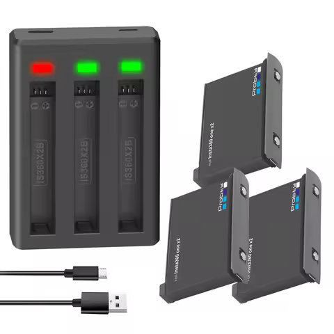 For Insta360 ONE X2 1800mAh Rechargeable Battery + LED 3-Slots Charger for Insta 360 ONE X 2 Action 