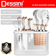 DESSINI ITALY Silicone Utensil Cutlery Turner Spoon Spaghetti Server Ladle Spatula Knife Scissor Kit