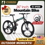 UtanKing™ 26” Inch Wheel 21 Speed Gear Mountain Bike MTB Road Bike Disc Brake Bicycle Basikal Gunung