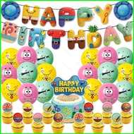 B4 SpongeBob SquarePants kids birthday party decorations banner cake topper balloons  4B