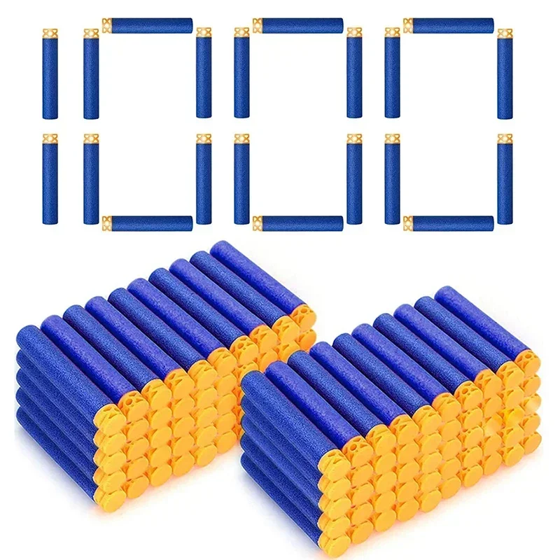 1000-50pcs Blue Hollow Darts Refill Foam Bullets Ammo for Nerf N-Strike Elite Blasters Gun,7.2cm