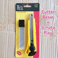 pisau cutter besar set plus 5 mata pisau cuter