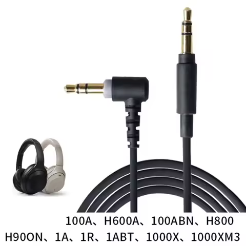 3.5mm Headphone Cable for SONY WH-1000XM3 1000XM4 Wireless Headsets Cord Replacements Gold Plated Co