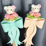 Lovely Hello Kitty Wool Flower Bouquet - Anniversary Gift, Gift for Girlfriend