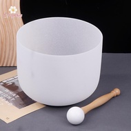 Luckybabys> Crystal Quartz Singing Bowl 8 Inch 432Hz Yoga Meditation Sound Bowls Tibetan Crystal Bow
