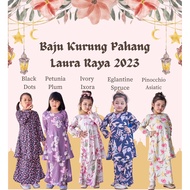 [KIDS 1] Baju Kurung Pahang Laura Kids / Baju Kurung Ironless / Baju Raya 2023 / Baju Kurung Sedondon