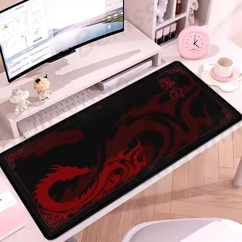 HD Black And Red Dragon Mouse Pad Computer Ectended Mousepad XXL Keyboard Pad Office Accessories E-S