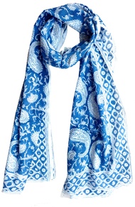 Rastogi Handicrafts Scarfs for women 100% Pure cotton indian design hand block printed mini stoll fo