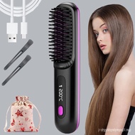Go Brush Pro,Portable Straightener Brush - Cordless Go Pro Hair (Black)