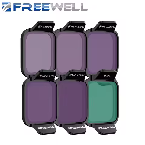 Freewell Bright Day Filters Kit for DJI Flip Drones ND8 ND16 ND32 ND64/PL UV ND1000 Filter for Light