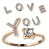 Ebay26 Letter Diamond Ring Creative Fashion Open Ring Ready Stock20251203