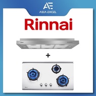 RINNAI RH-S269-SSR 90CM STAINLESS STEEL SLIMLINE HOOD + RINNAI RB-93US 3 BURNER STAINLESS STEEL GAS HOB