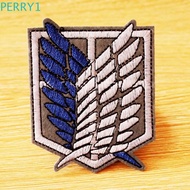 PERRY1 Attack on Titan Iron on Applique Wings of Freedom 3D Embroidery T-shirt Cloth Decoration Fabric Sticker