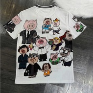 Big Pig Family T-Shirt Loose Cotton T-Shirt for Men and Women NA98