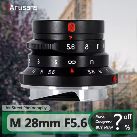 7artisans M 28mm F5.6 Full Frame MF Standard Prime Lens for Street Photography with Leica M Mount M2