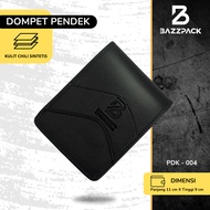 HITAM Bazzpack Short Wallet Simple Men's Wallet Synthetic Chili Leather Black PDK 004 Original Bazzp