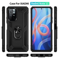 Colorful Case Redmi Note 11S 5G Shockproof Cover Finger Ring Holder Hard PC Phone Case Armor Casing