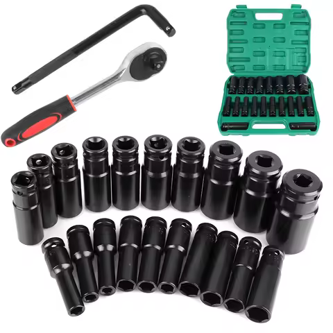Ratchet Torque Socket 1/2Inch Drive 38mm/78mm Length Extender 10/14/20Pcs Removal Tools Hexagonal So