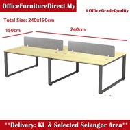 4 Seater Workstation Office Table Without Drawer S4 Metal O Leg SQ82 Leg Square Leg White 2026