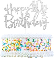 Silver Tone 40th Birthday Cake Topper Cake Topper Decoration Accessories