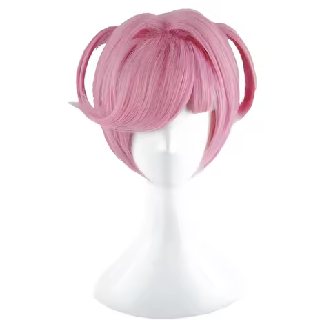 Game DDLC Doki Doki Literature Club Natsuki Wigs Pink Short Heat Resistant Synthetic Hair Party Cosp