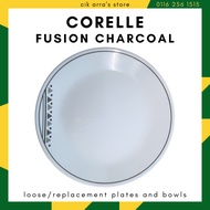 Corelle Fusion Charcoal Loose Replacement (Sold Individually) Pinggan Mangkuk