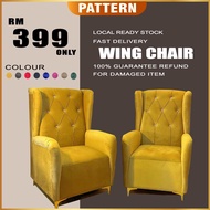 Pattern chesterfield wing chair high back wing arm chair lounge sofa