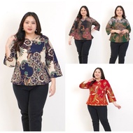 BAJU BLOUSE BATIK WANITA BIG SIZE JUMBO XXL XXXL 559 KERJA PESTA HAMIL