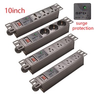 10inch Rack Mount PDU power strip distribution unit,Switch,surge protection,2-meter cable
