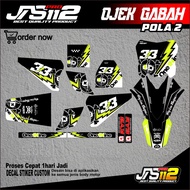TAXI GABAH DECAL, GABAH OJEK DECAL, PATTERN 2, GABAH OJEK MOOTOR STICKERS