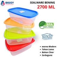 Lunch Box 2700 ML AERIES RECTANGLE BIGGY Jar Sealware Snack 2.7 Liter Transparent