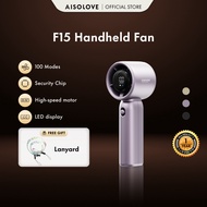 Aisolove F15 Handheld Fan 100-Speed Stepless Frequency Conversion 4000mAh Battery