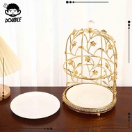 [ Double Layer Cake Stand Stable Photo Props Snack Tray Cake Stand Fruit Rack for