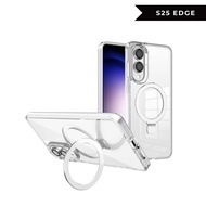 Transparent Magnetic Ring Stand Phone Case for Samsung S25 Edge S25 Ultra Plus S24 Ultra Shockproof 
