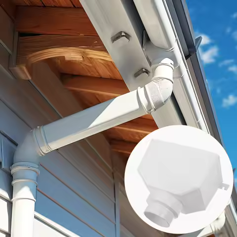 Drain Pipe Water Gutters Downspout Pvc Gutfin Conductor Head Diverter Strainer Supplies Outdoor Down