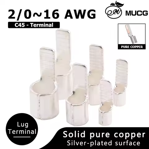 C45 Terminal Lug Silver Plated Copper Terminal Lug Crimp Terminal Lug Connect Small Circuit Breaker